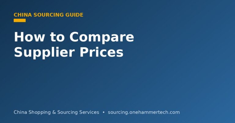 Comparing quotations from Chinese suppliers