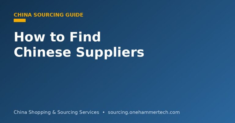 Finding and vetting Chinese suppliers